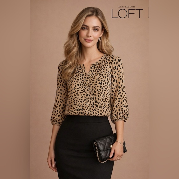 LOFT Tops - 🛍️SALE🛍️ Ann Taylor LOFT Leopard Print Blouse